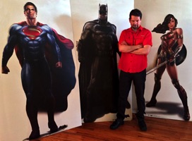 Me being goofy with my Super Hero Standees